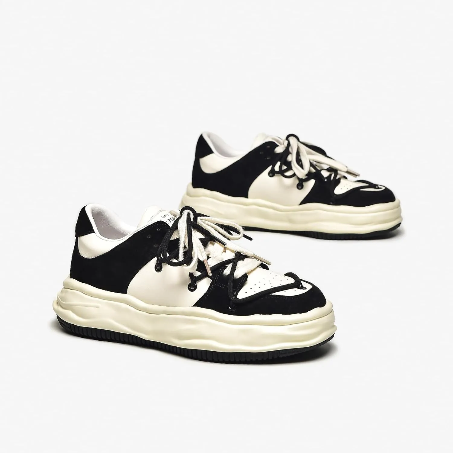 BEAU TODAY Women's Platform Fashion Sneakers, Chunky Sneakers for Women, Lightweight Comfortable Walking Shoes Lace Up Casual Shoes for Outdoor Work