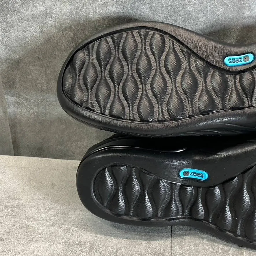 BZEES Women's Black Mesh Niche Washable Fabric Lightweight Slip-On Sneakers