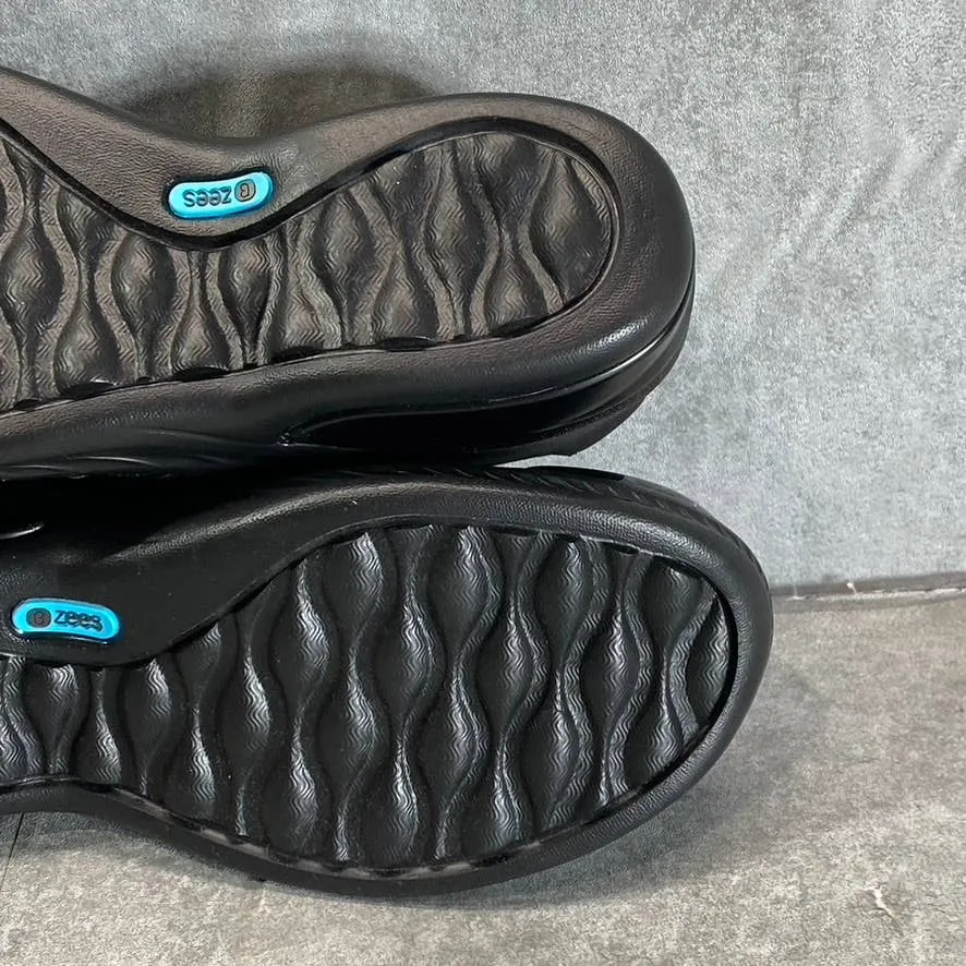 BZEES Women's Black Mesh Niche Washable Fabric Lightweight Slip-On Sneakers