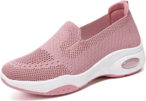 Canbebig Walking Shoes Women New Air Cushion Slip on Walking Shoes Comfort Orthopedic Platform Sneakers Air Cushion Athletic Shoes Running Jogging Shoe