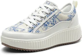 DREAM PAIRS Women Platform Chunky Lightweight Comfortable Casual Lace-Up Sky Walking Fashion Sneakers