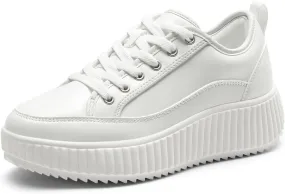 DREAM PAIRS Women Platform Chunky Lightweight Comfortable Casual Lace-Up Sky Walking Fashion Sneakers