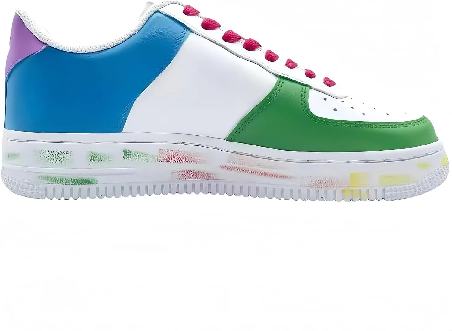 Hand-Painted Platform Sneakers, Musical Design Casual Shoes, Colorful Chunky Fashion Sneakers for Women Men, White Multi