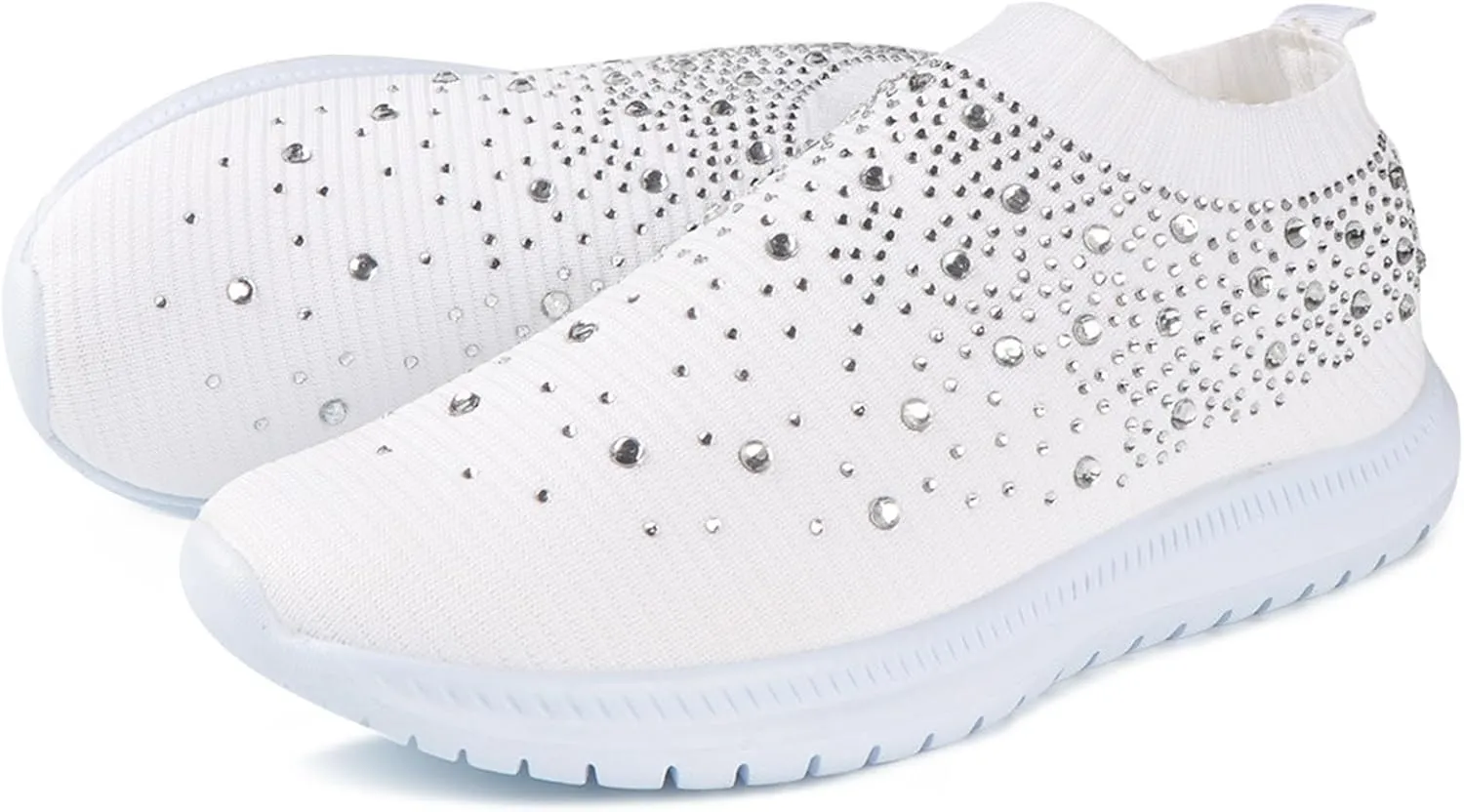 Lausiuoe Sneakers For Women Walking Shoes Comfortable Lightweight Breathable Slip On Sneakers for Women Work Workout Gym