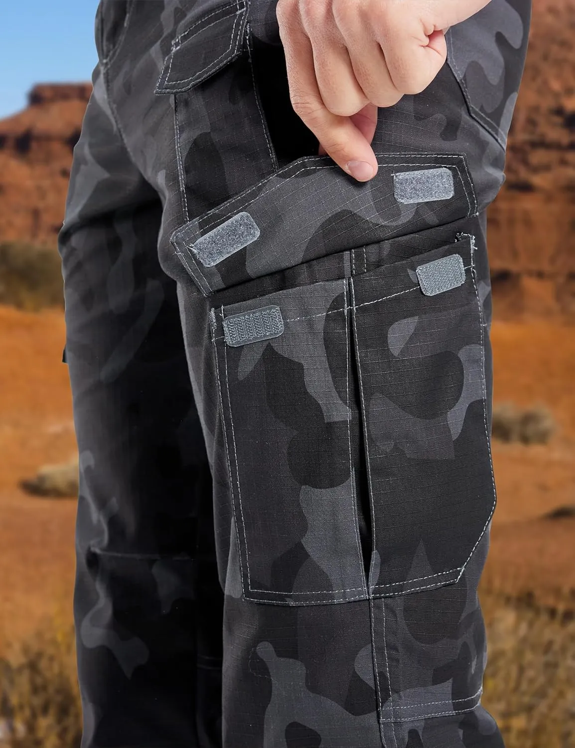 Men's Cargo Work Pants Water Resistant Tactical Pants 29"/31"/33" Lightweight Hiking Ripstop Pants Outdoor Apparel