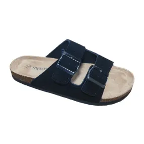 mySTYLE Women's Suede Footbeds, Black