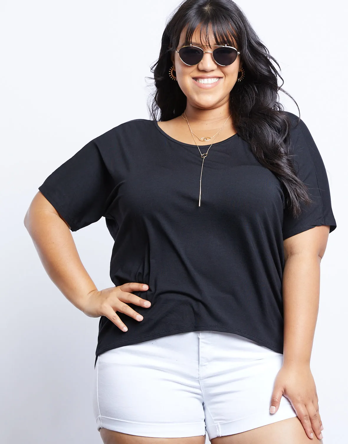Plus Size Plain and Simple Twist Back Tee