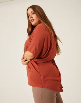 Plus Size Plain and Simple Twist Back Tee