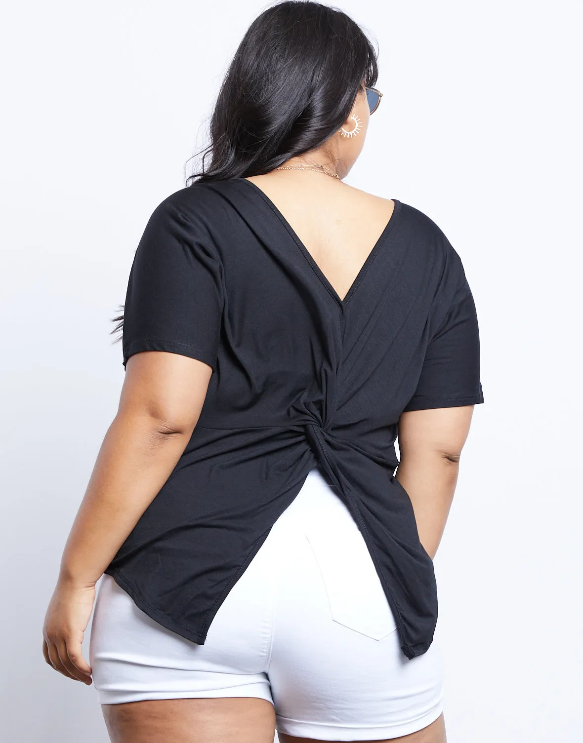 Plus Size Plain and Simple Twist Back Tee