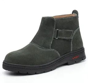Safety Trainers Men Women Steel Toe Cap Trainers Lightweight Breathable Slip Resistant Work Trainers (Color : Green, Size : 6.5 US)