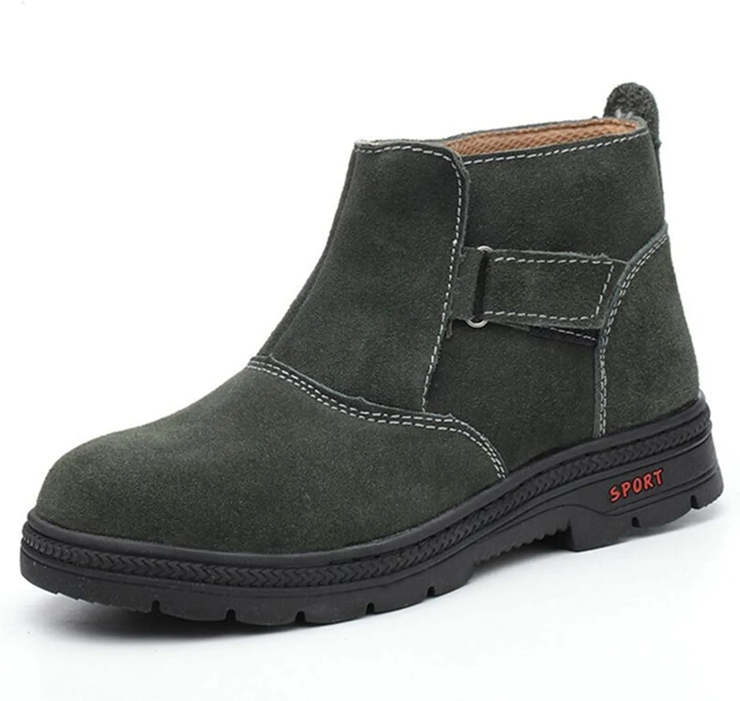 Safety Trainers Men Women Steel Toe Cap Trainers Lightweight Breathable Slip Resistant Work Trainers (Color : Green, Size : 6.5 US)