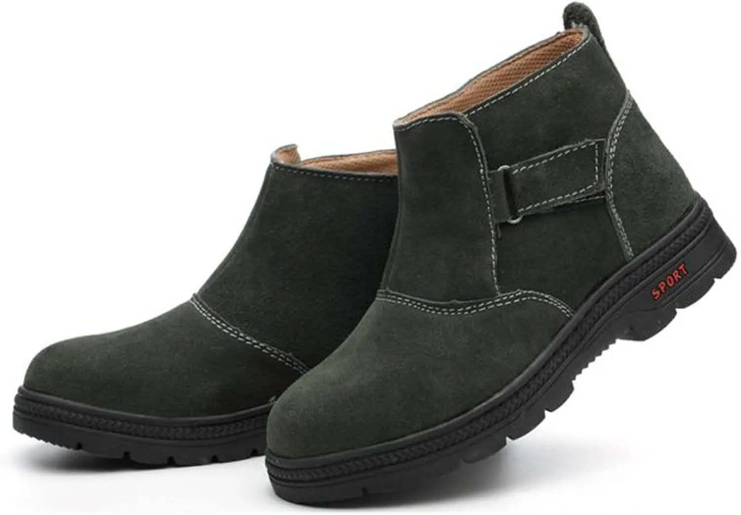 Safety Trainers Men Women Steel Toe Cap Trainers Lightweight Breathable Slip Resistant Work Trainers (Color : Green, Size : 6.5 US)