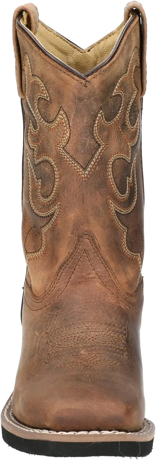Smoky Mountain Women's Mesa Square Toe Pull On Brown Oil Distressed/Navy Crackle Boots