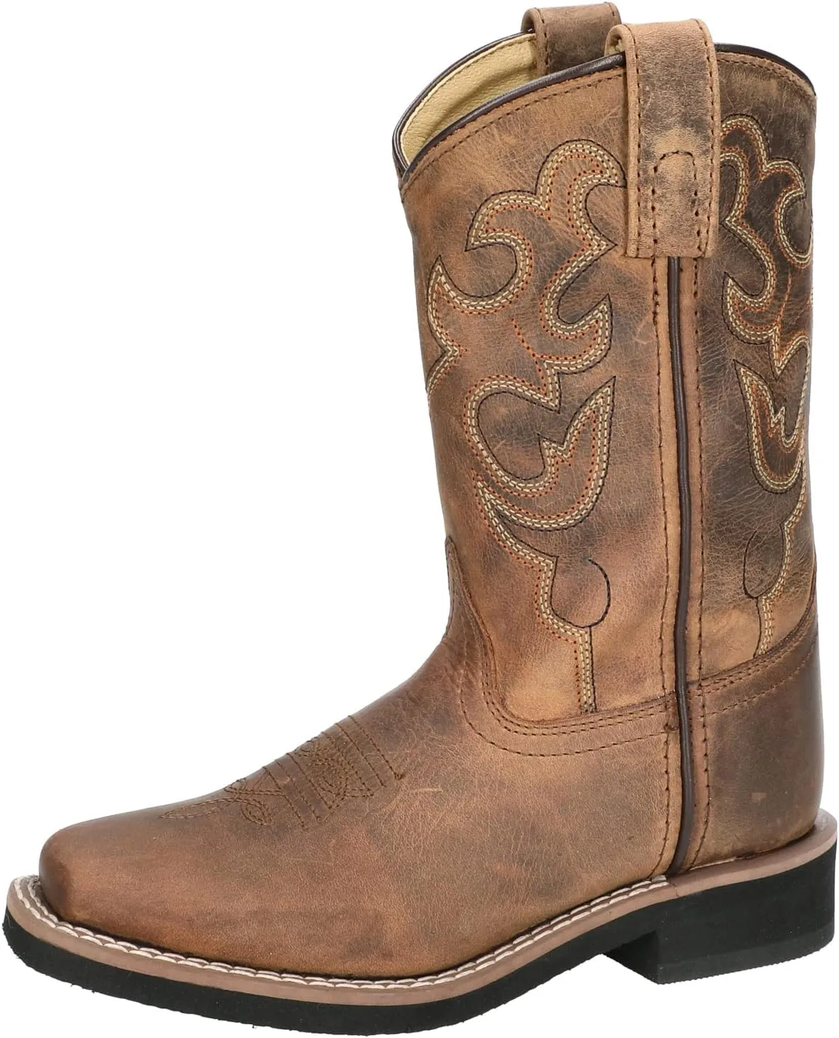Smoky Mountain Women's Mesa Square Toe Pull On Brown Oil Distressed/Navy Crackle Boots