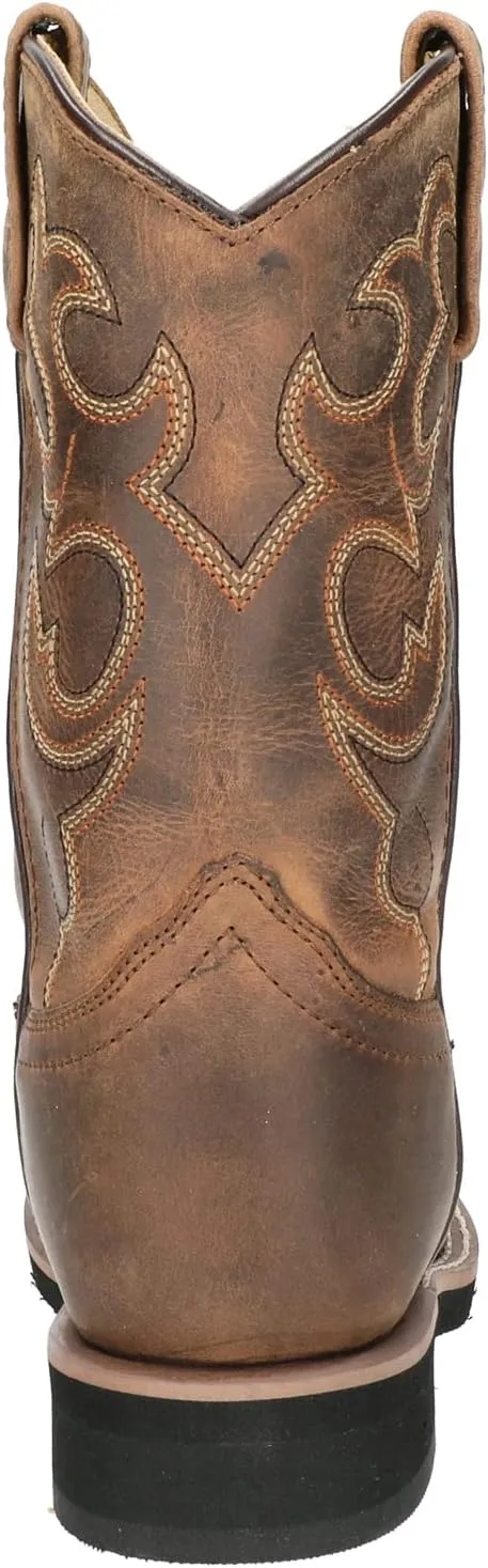 Smoky Mountain Women's Mesa Square Toe Pull On Brown Oil Distressed/Navy Crackle Boots