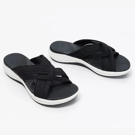 Stretch Soft Sandals, Knitted Sports Supportive Sandals