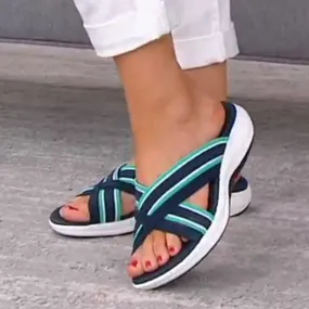 Stretch Soft Sandals, Knitted Sports Supportive Sandals