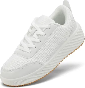 VZQ Platform Sneakers for Women,Comfortable Low Top Braided Womens Chunky Sneakers Casual Classic Tennis Shoes for Walking